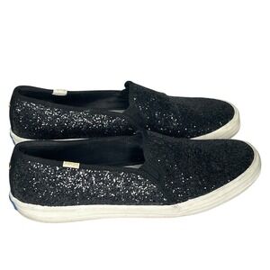 Keds x Kate Spade Glitter Slip On Sneakers Sparkly Shoes Black Women's Size 10